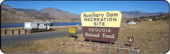 Campground sign at Isabella Lake