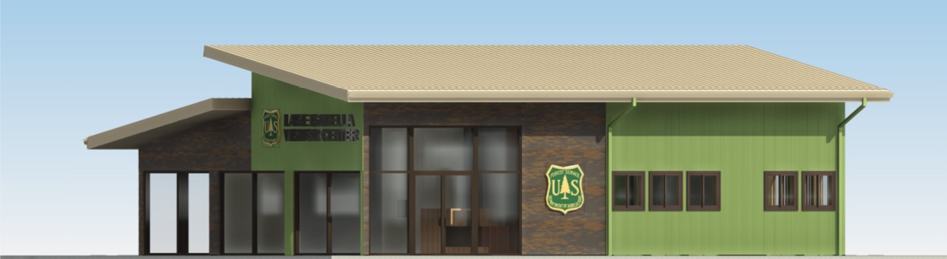 Architectural rendering of the new USFS Visitor Center
