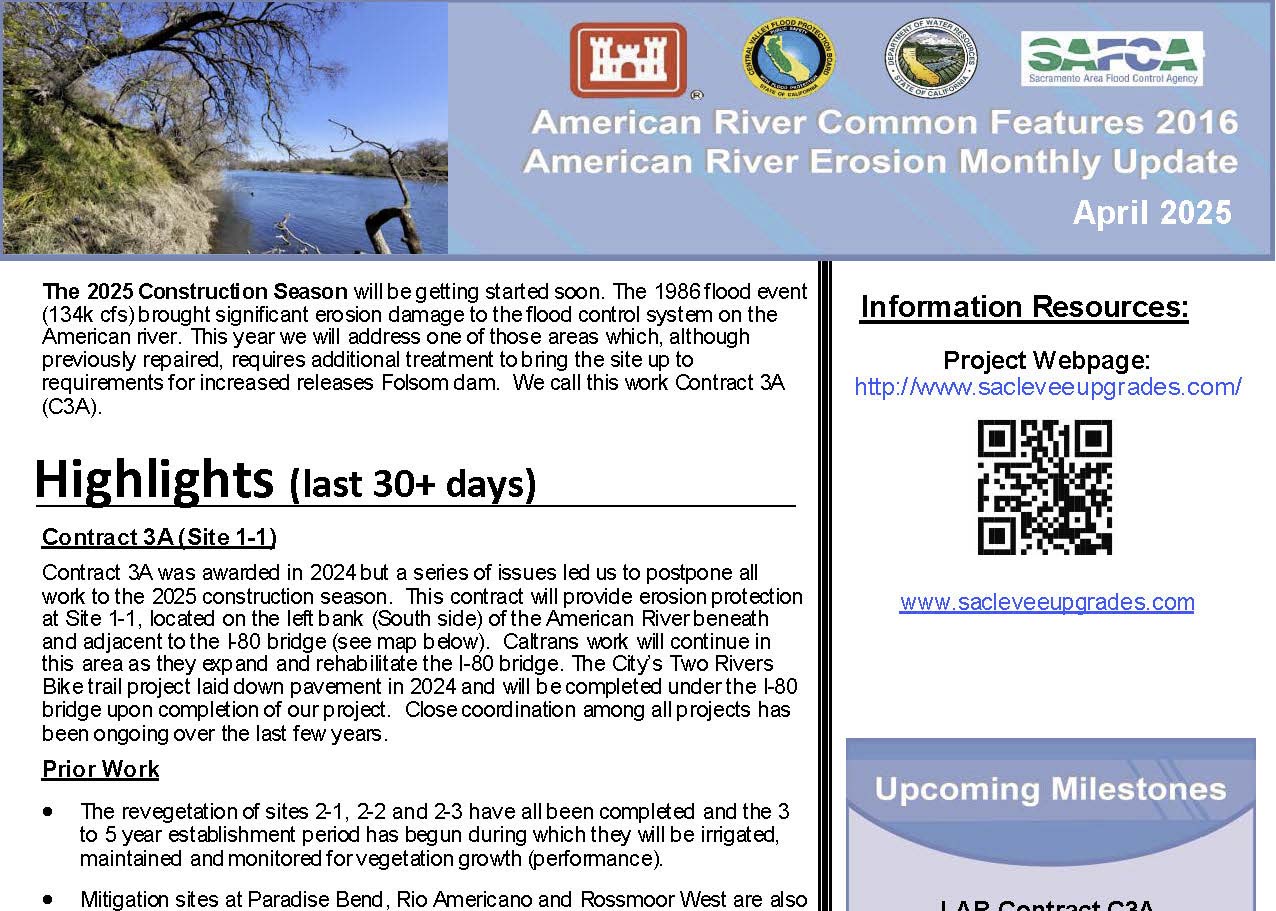 American River Erosion Monthly Update