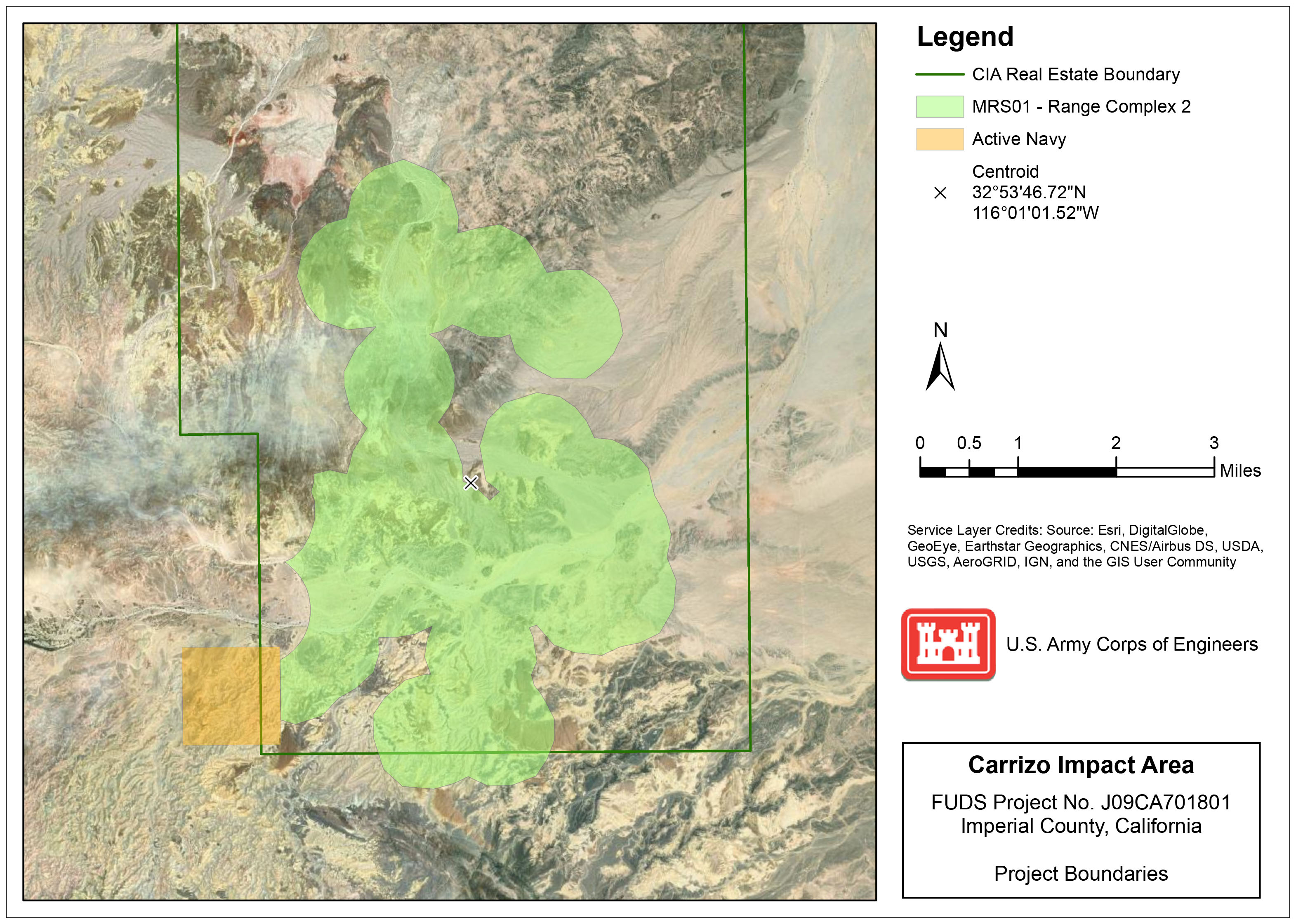 Site Layout for Carizzo Impact Area project in Imperial County, CA